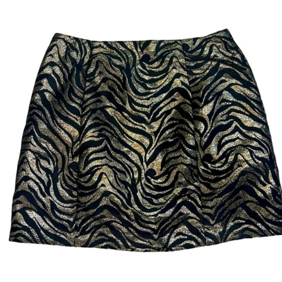Minkpink New Black With Gold Sparkly Swirls Mini Skirt - Picture 5 of 10